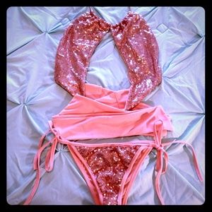 Pink Sequin Bikini